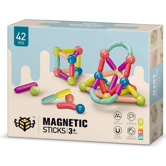 Magnetic Sticks de 42 Piezas: Creatividad, Diversión y Aprendizaje Seguro para Niños