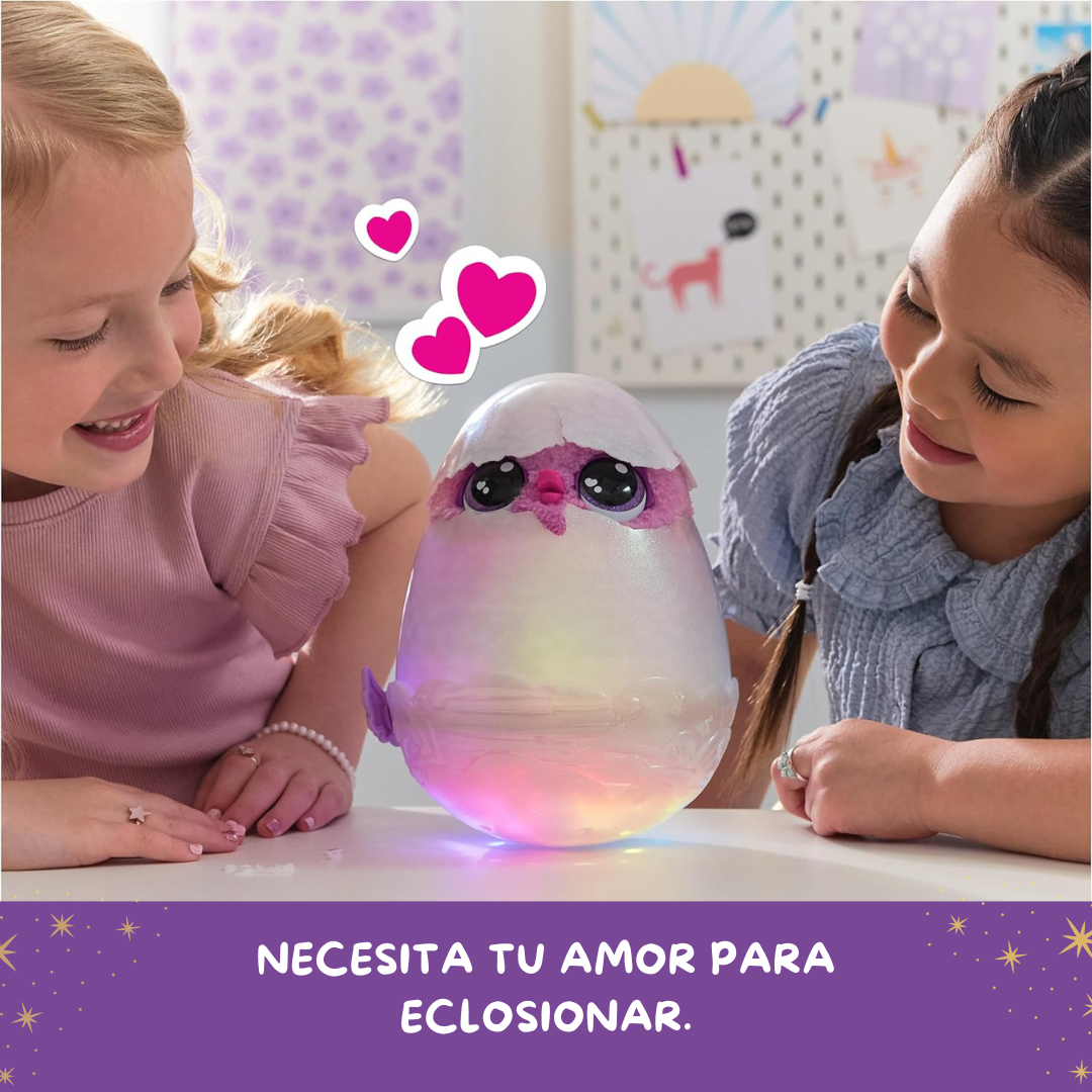 Peluche Huevo Sorpresa Pufficorn interactivo con luces y sonidos - Hatchimals Alive | Doble Salto